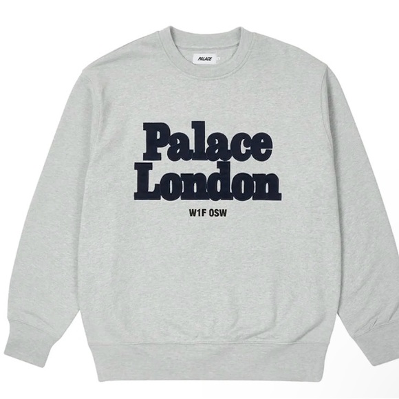 Palace Postcode Crew Grey Marl - Picture 1 of 4